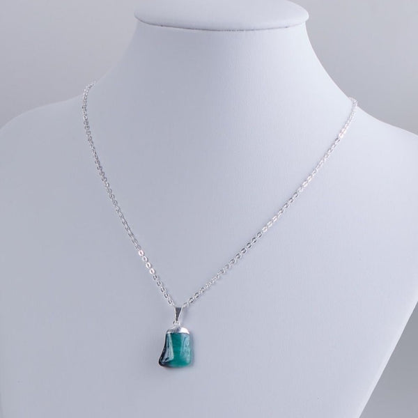 Emerald Necklace - Silver Plated