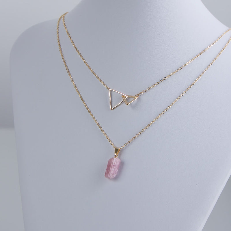 Pink Tourmaline - Double Necklace