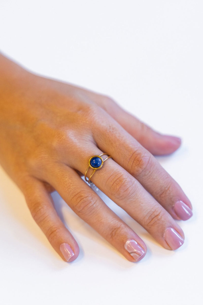 Ring Lapis Lazuli - Full 18k Gold