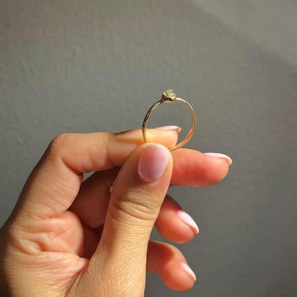 Moldavite 18k Gold Plated Ring