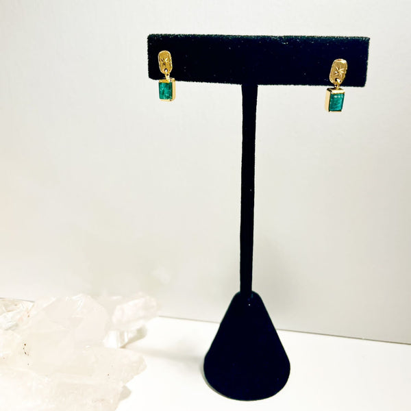 Emerald earrings 18k gold