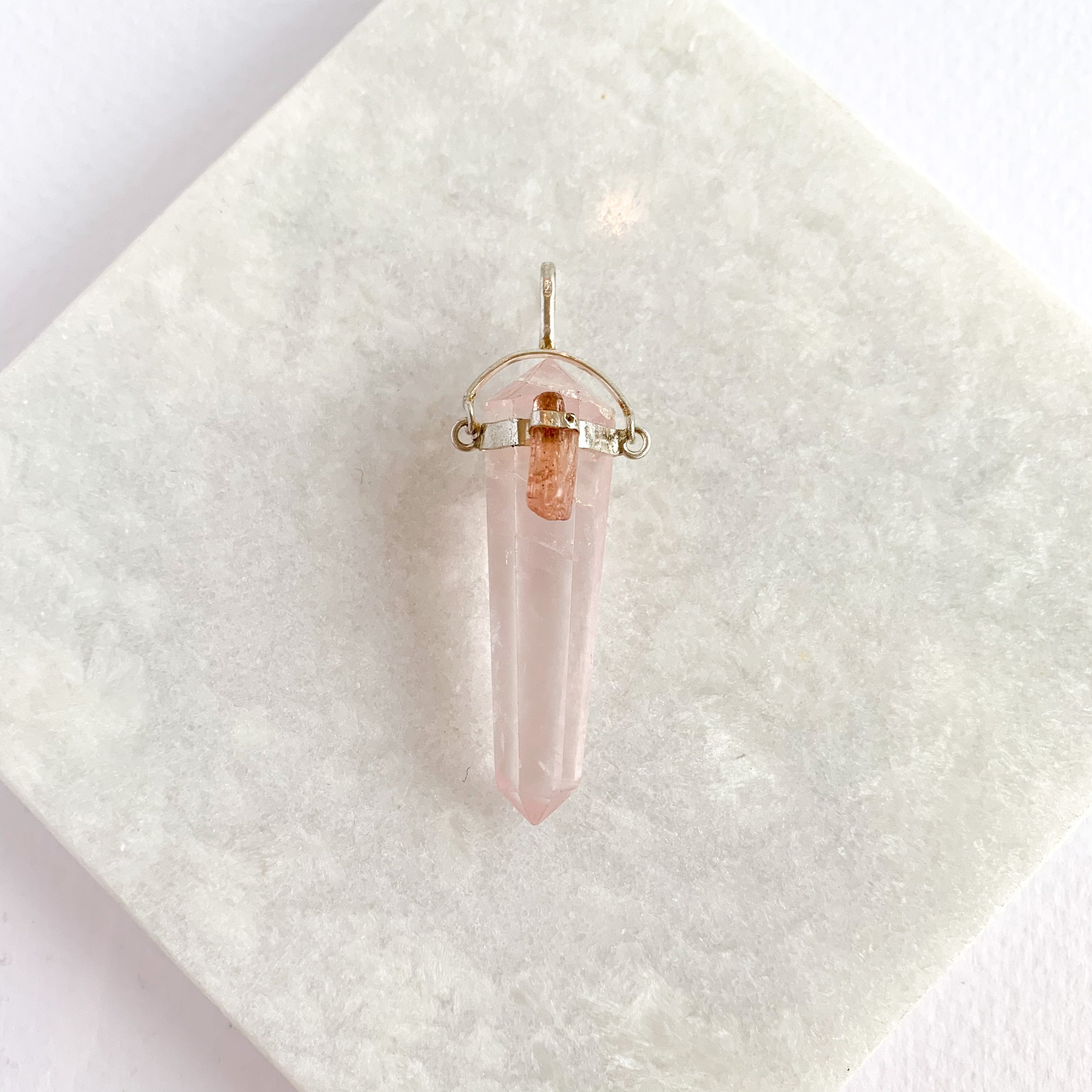 Pendant - Rose Quartz with Detail