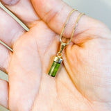 Necklace Green Tourmaline - 18k Gold Plated