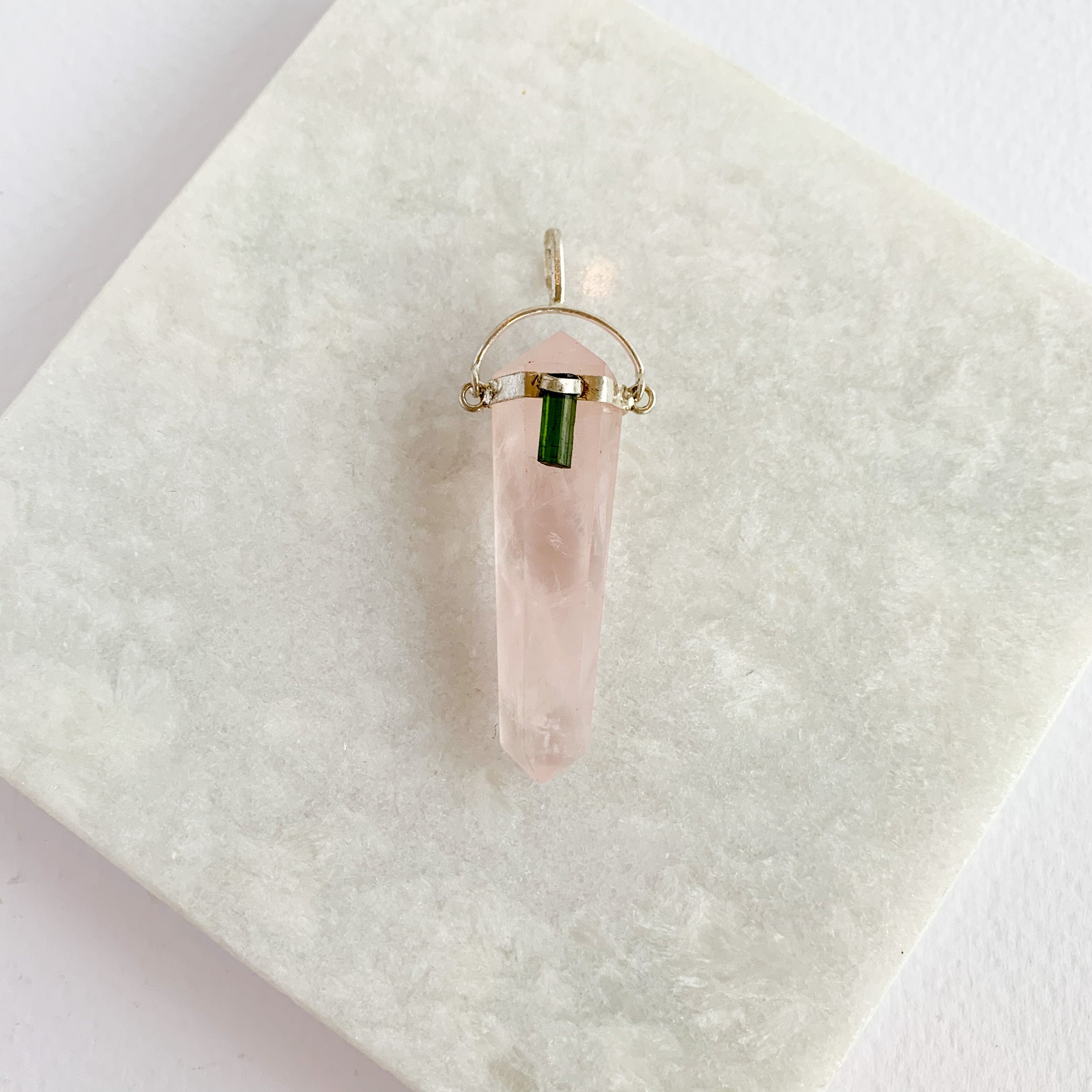 Rose Quartz with Detail - Pendant