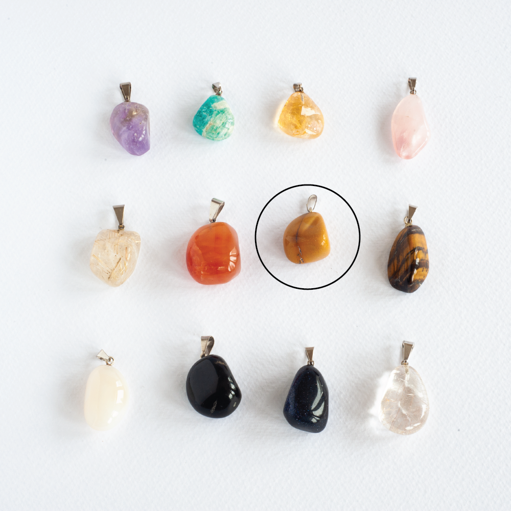 Various Tumbled Stones Pendants - Silver Plated